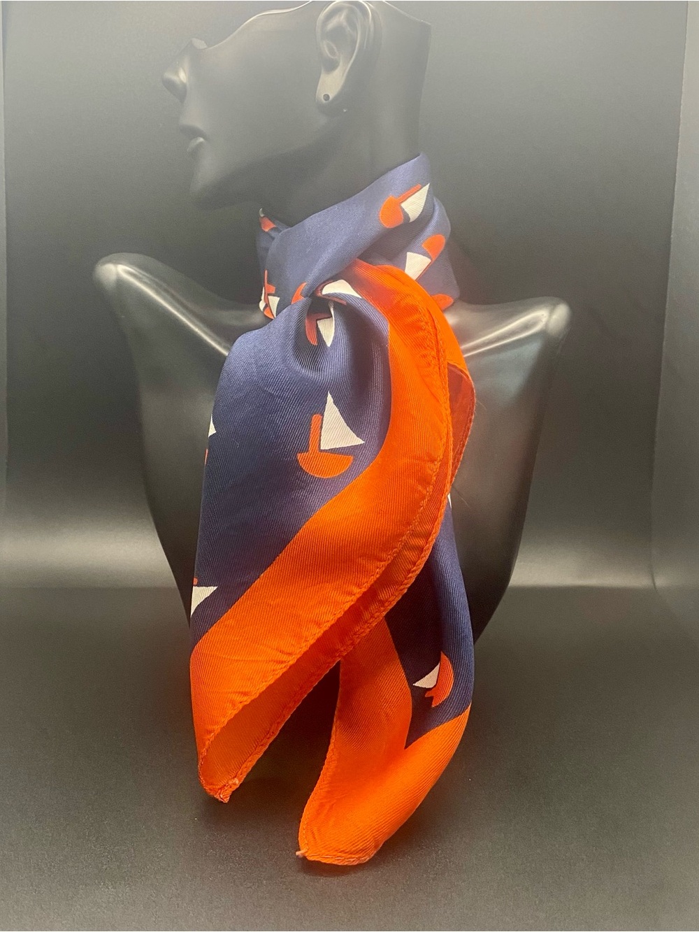 Nautical Vintage Italian Silk-Feel Scarf